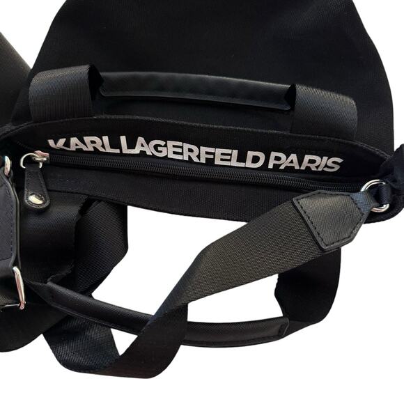 Karl Lagerfeld Authentic Canvas Sling Bag Black - Picture 3 of 6